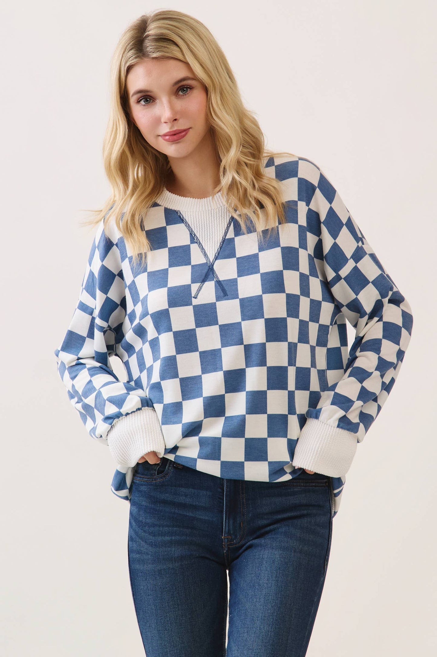 Checkered Drop Shoulder