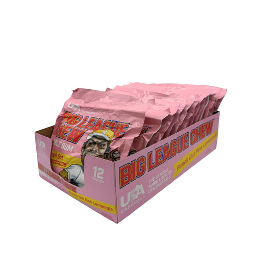Big League Chew Punch Out Pink Lemonade Gum, 12ct Pouches