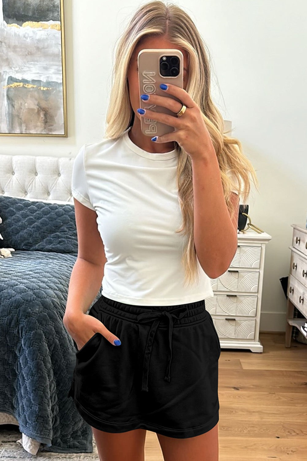 Black French Terry Skort w/ Pockets
