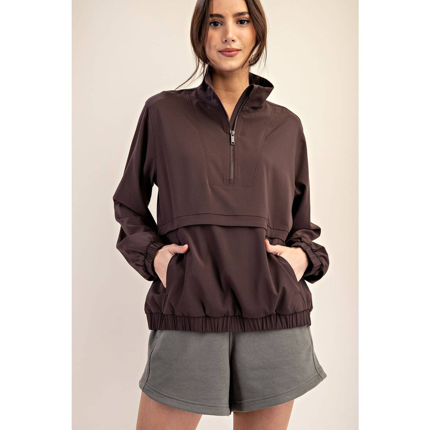 CRINKLE QUARTER ZIP JACKET