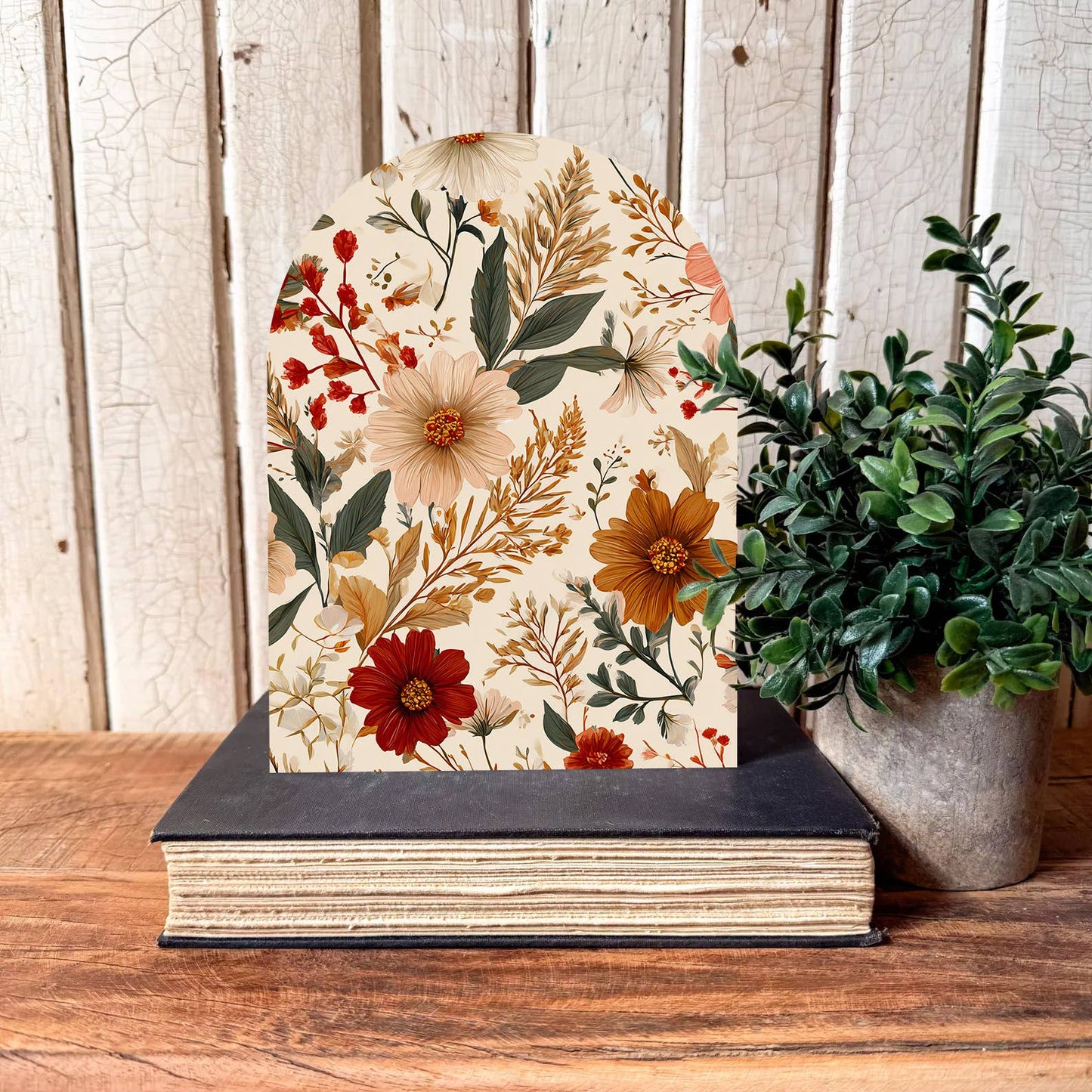 Fall Floral Arched Shelf Sitter