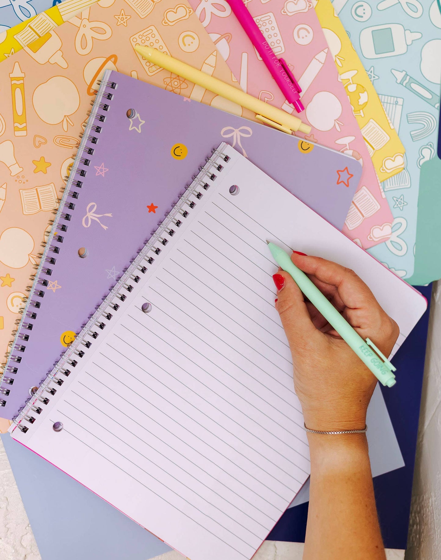 Smiley Face & Bows Spiral Notebook