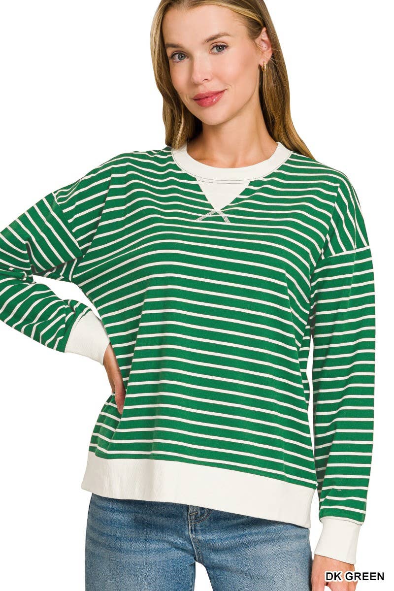 Striped Pullover: CANDY PINK / 2-2-2(S-M-L)