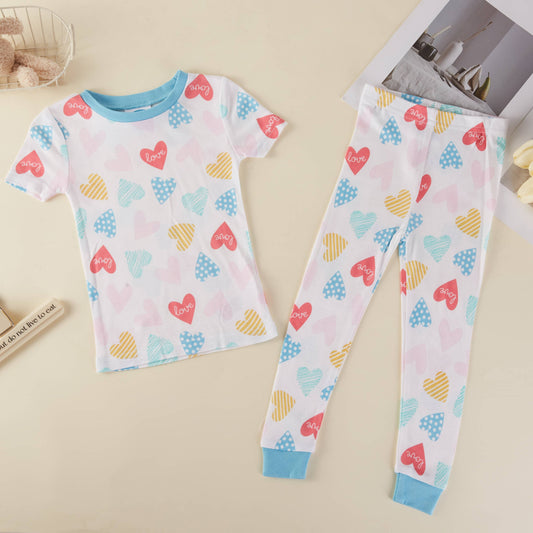 Love Heart Kids Pajama Pants Set