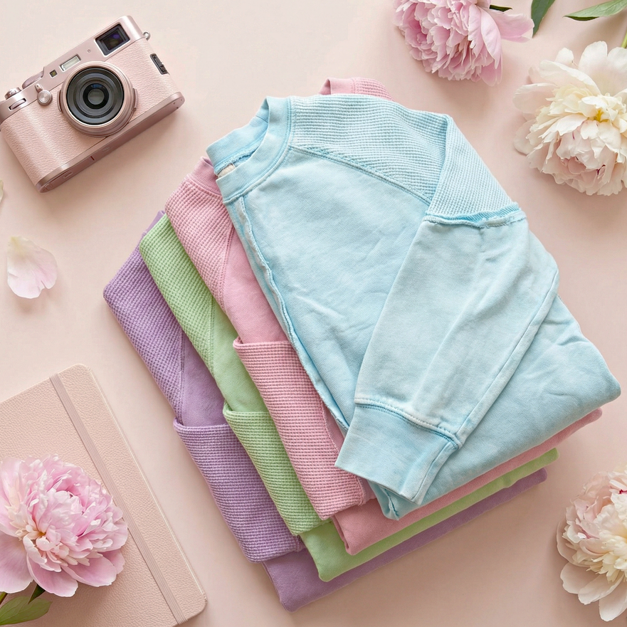 Waffle Ash Wash Top