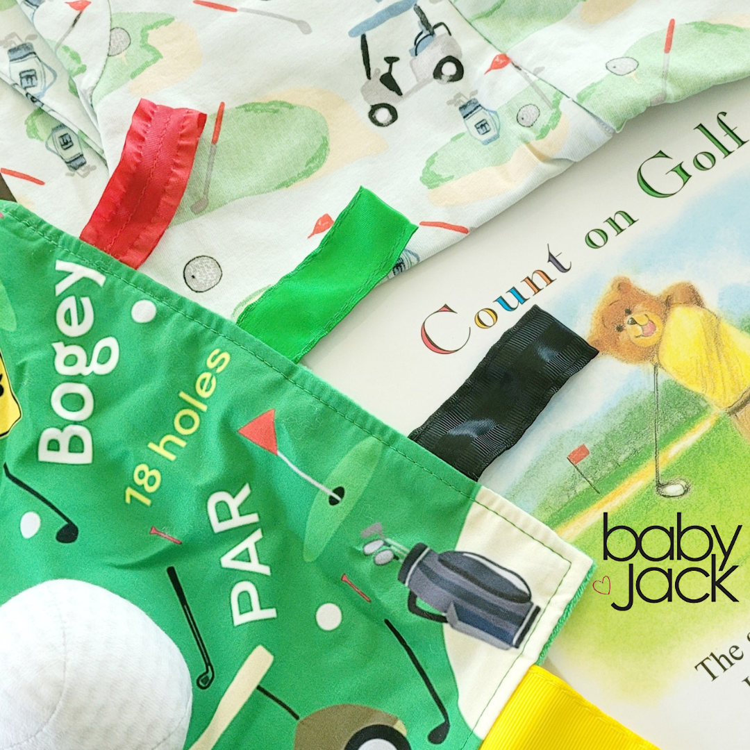 Golf Baby Learning Lovey Tag Stroller Toy 10" x 10"