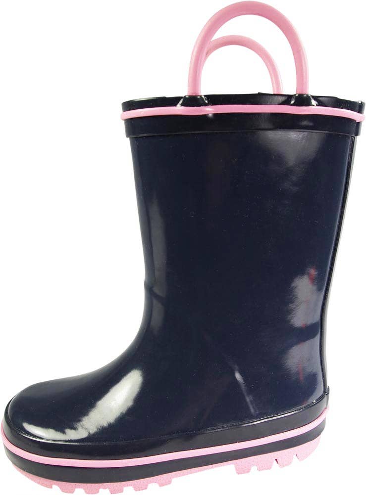 Norty Toddler Rain Boots - Navy/Pink Color: 8 Toddler