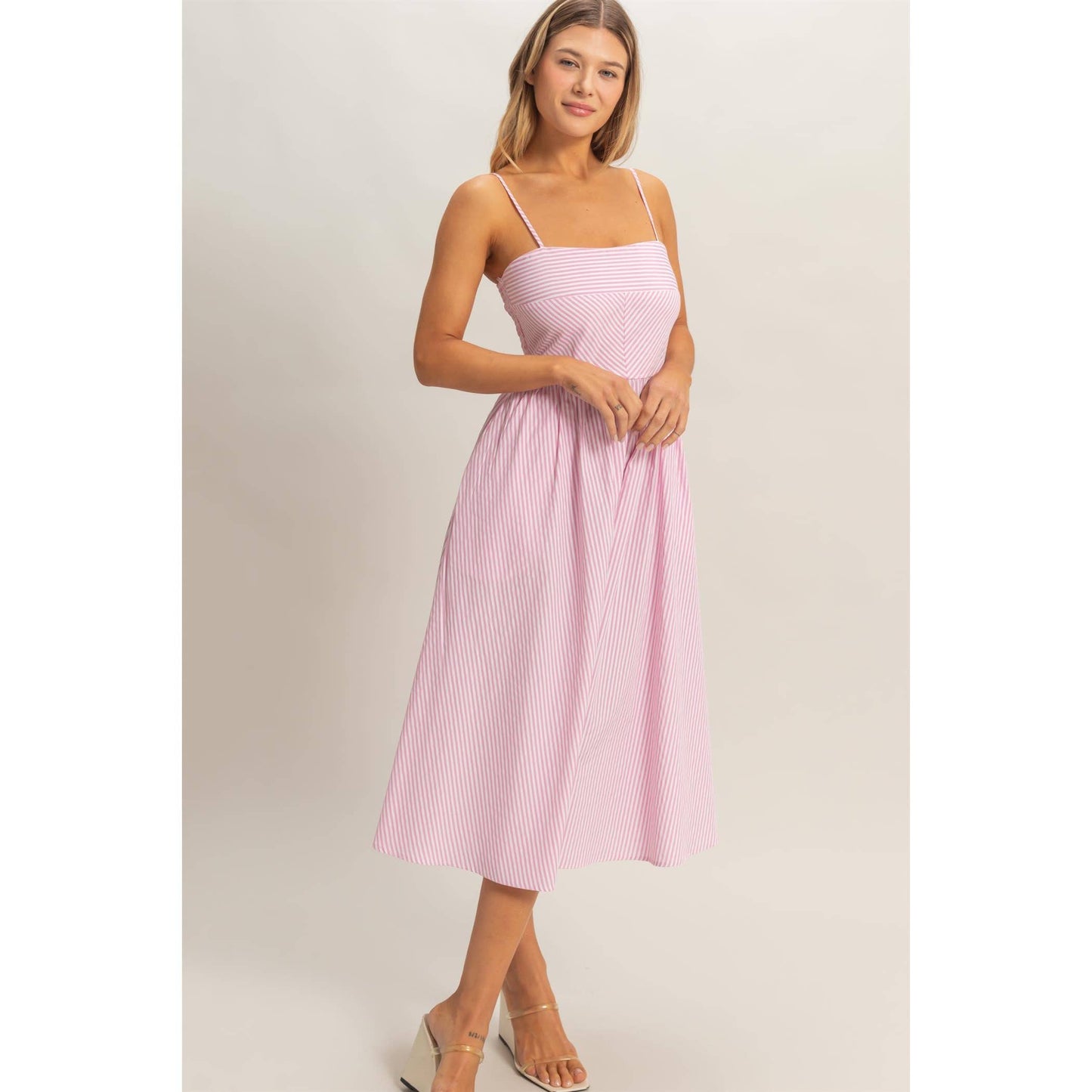 Striped Spaghetti Strap Dress