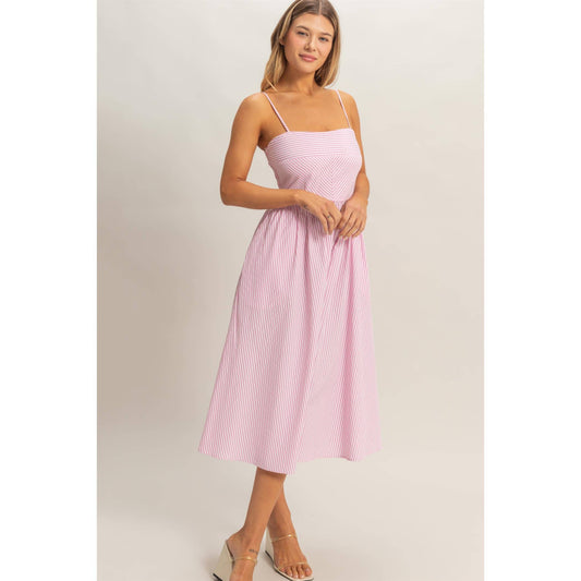 Striped Spaghetti Strap Dress