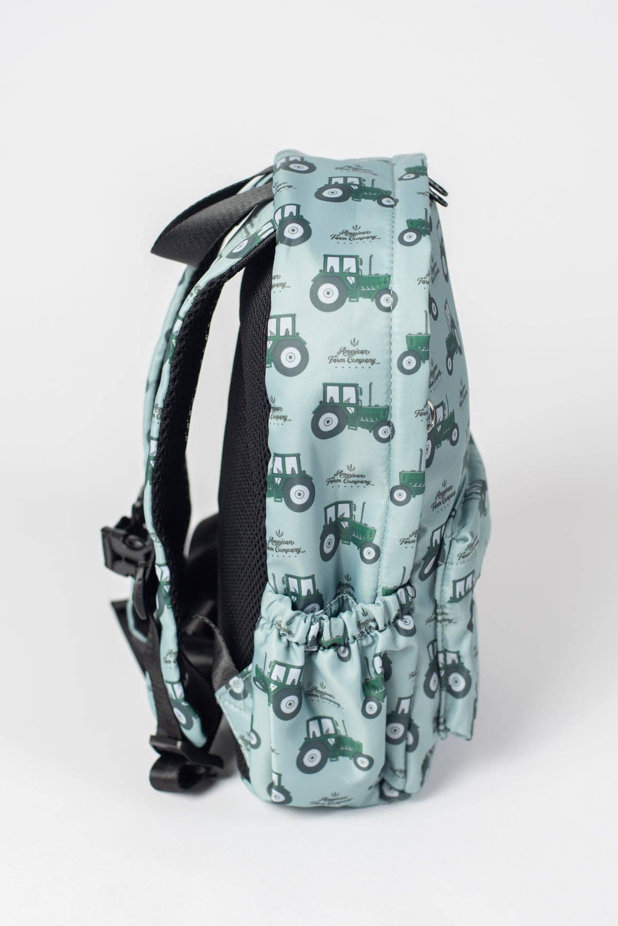Green Tractor Backpack: Green / 13" Kids