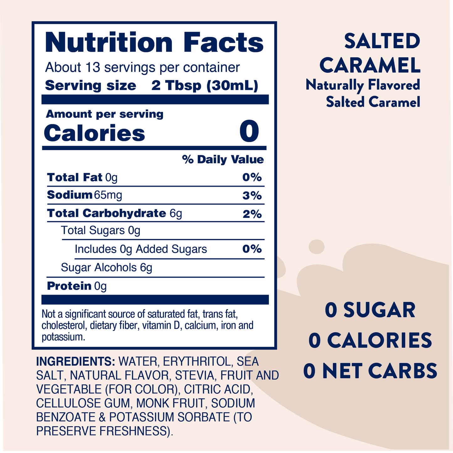Naturally Sweetened Salted Caramel Syrup - 375ml