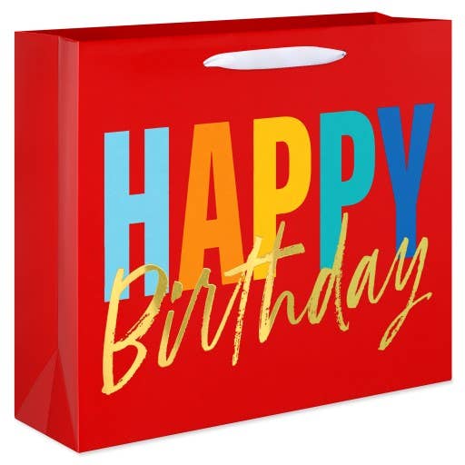 Red Horizontal Birthday Gift Bag