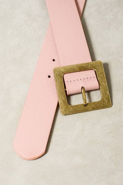CLASSIC OVERSIZED SQUARE BUCKLE BELTS | TAUPE
