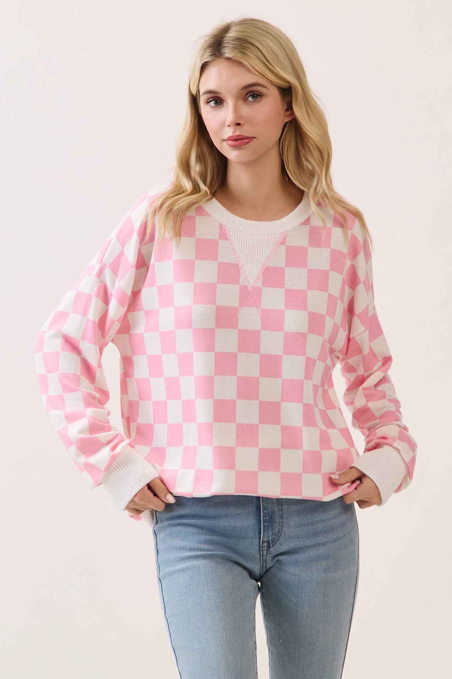 Checkered Drop Shoulder