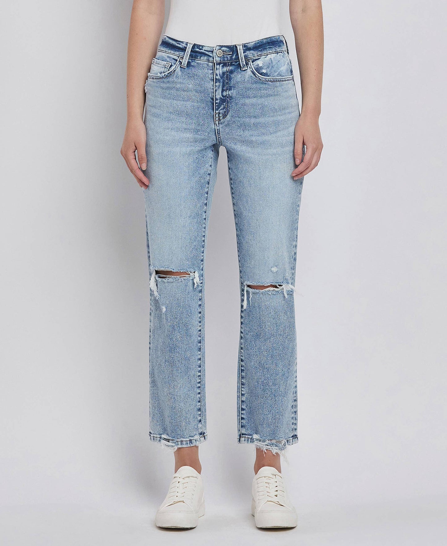 Flying Monkey HIGH RISE DISTRESSED STRAIGHT JEANS