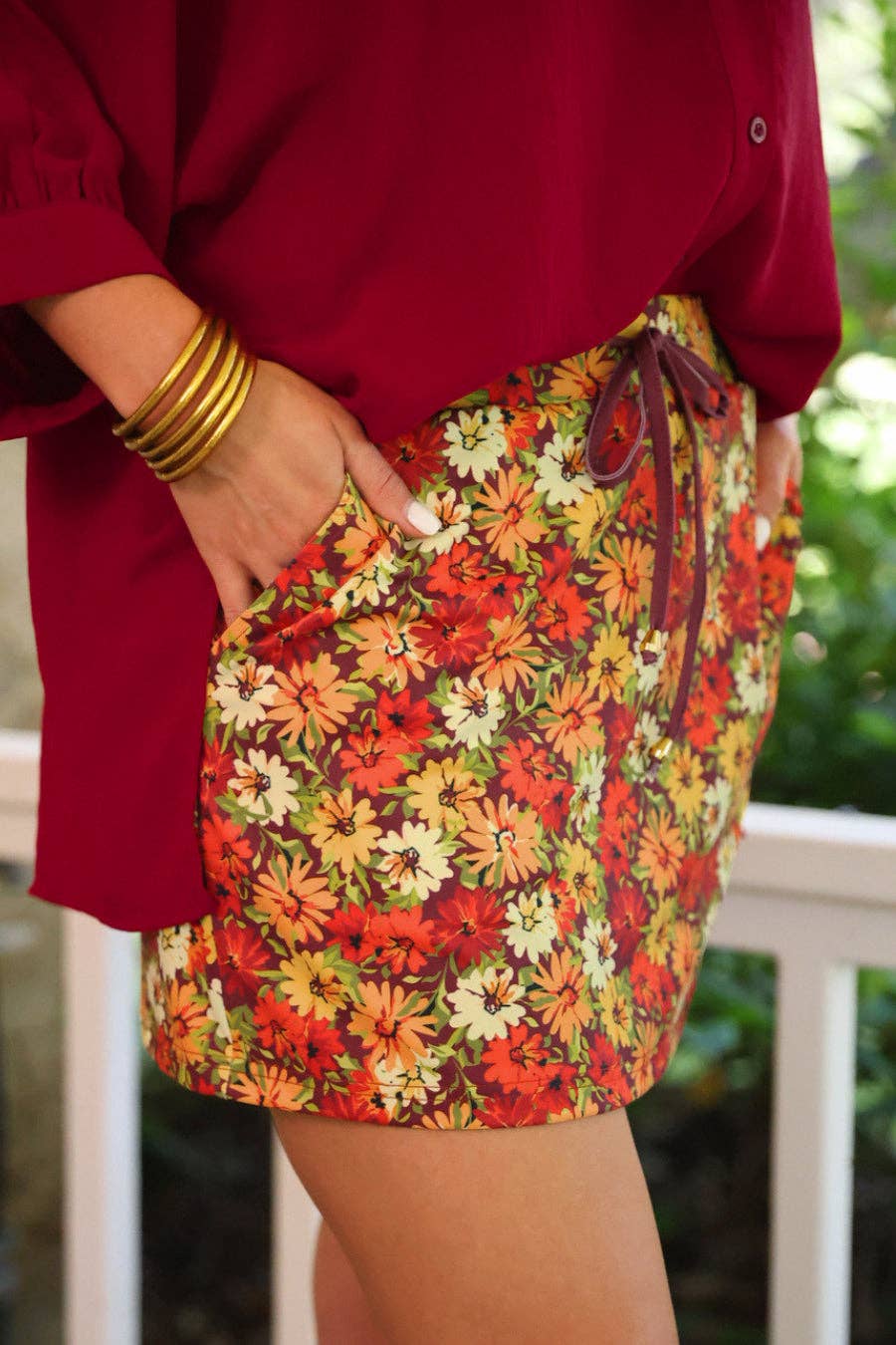 Harvest Blooms Skort: Multi / Small
