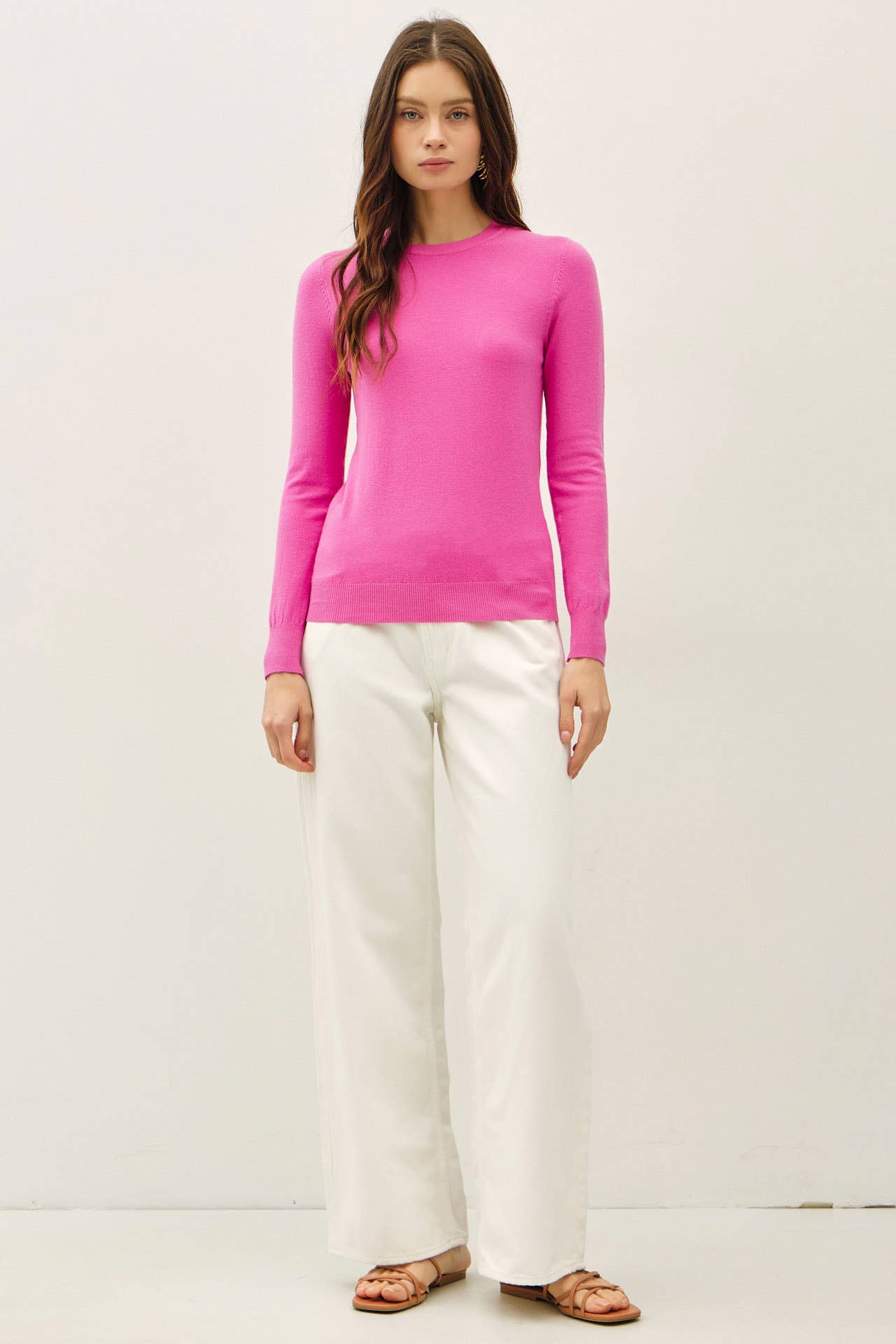 VISCOSE SOFT KNIT IVORY SWEATER