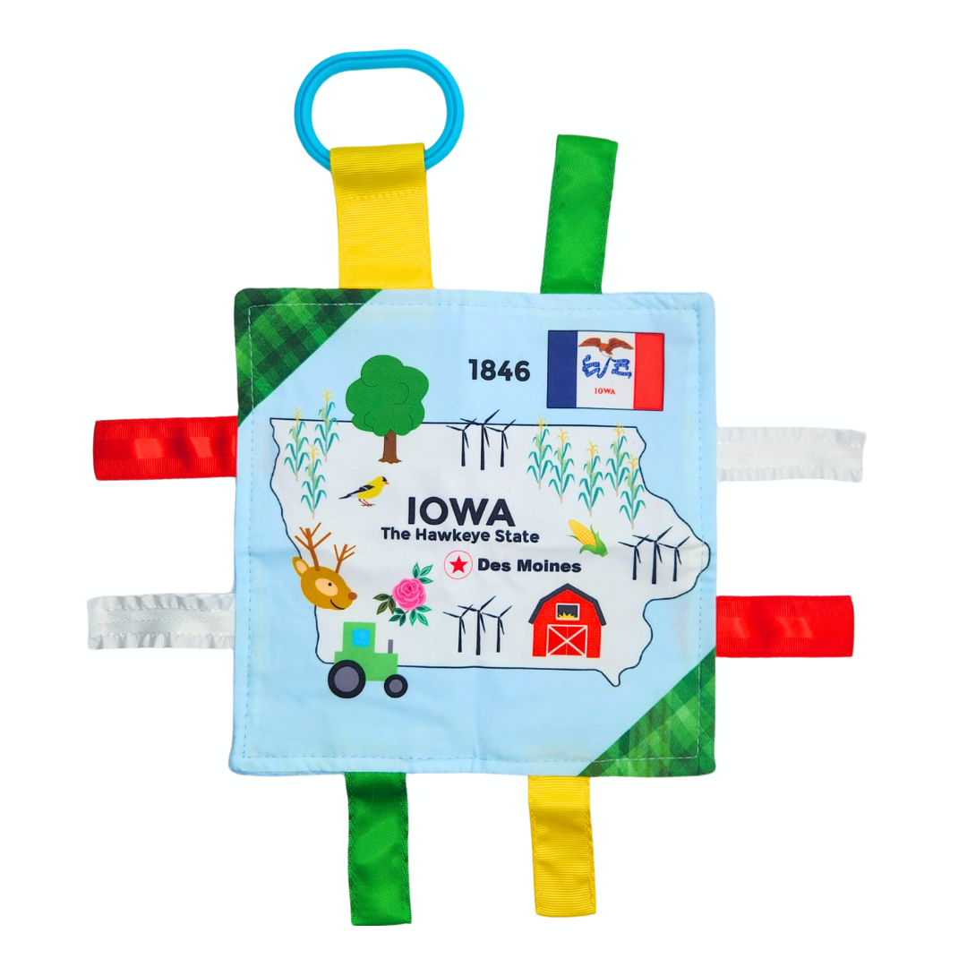 Iowa State Baby Crinkle Tag Square 8"x 8" Toy