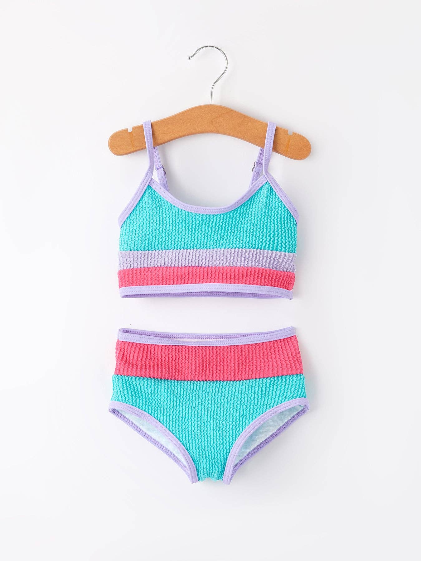 Blue & Red Stripes Kid's Swimsuit