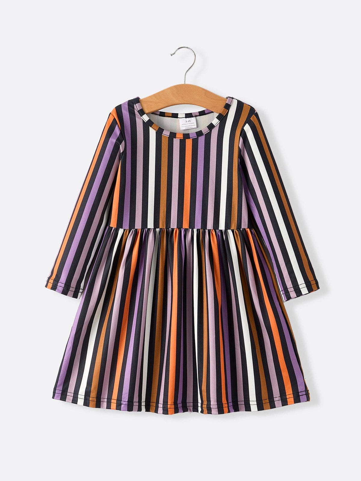 2 Piece Halloween Ghost Striped Girls Dress Set: 5/6Y
