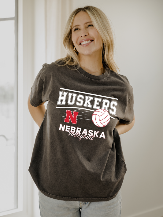 Nebraska Corn Huskers Volleyball Pepper Comfort Colors Tee