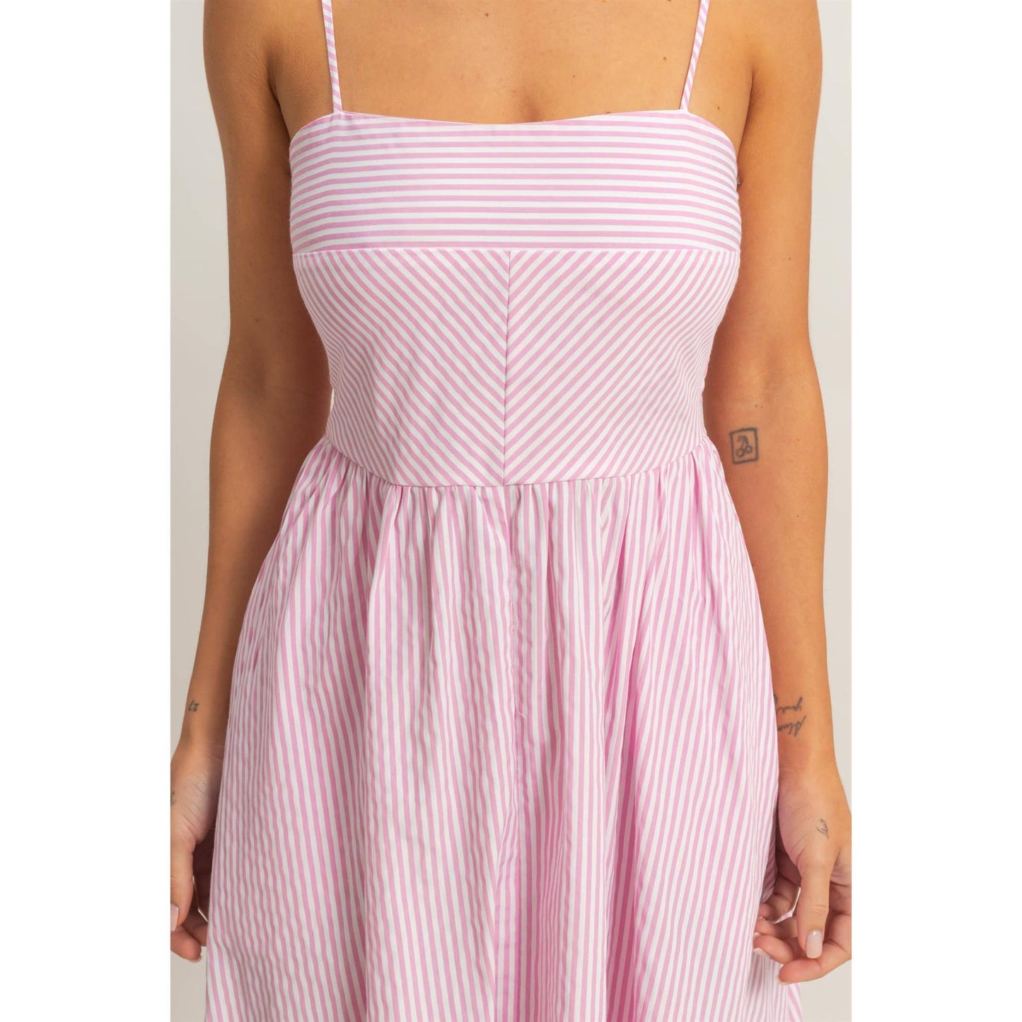 Striped Spaghetti Strap Dress