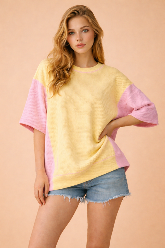 Ribbed ColorBlock Tee