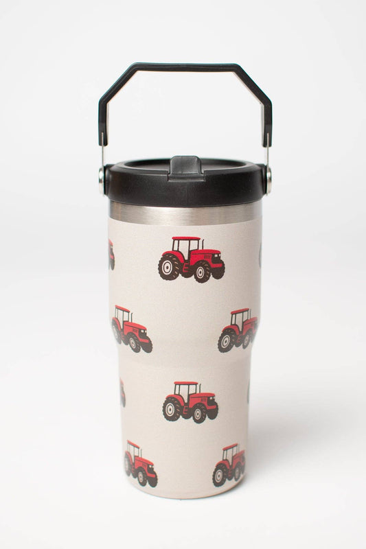 Classic Red Tractor 20oz Kids Bucket Handle Tumbler