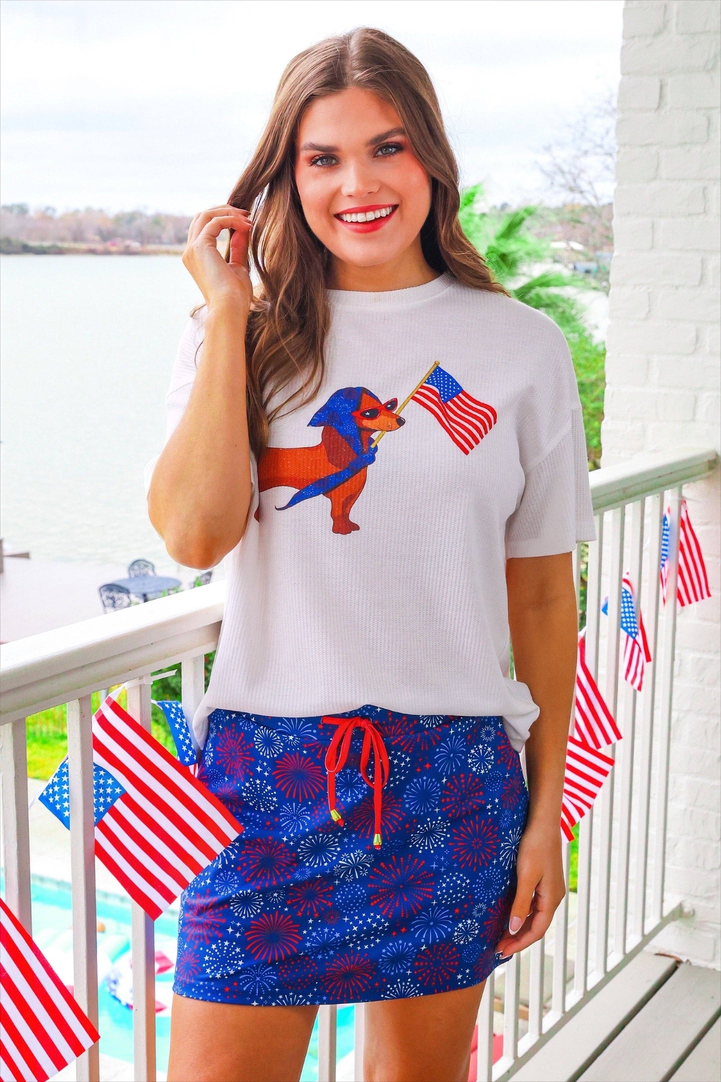 Red White and Boom Skort: Navy / Large