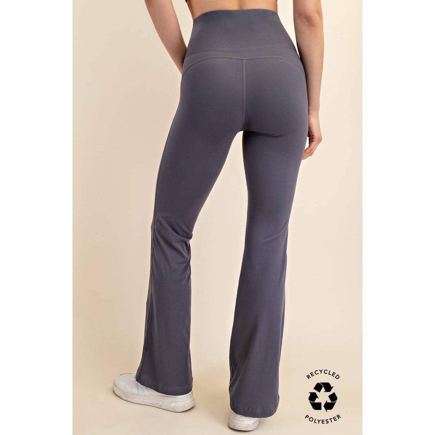 FLARED YOGA PANTS: Kelly Green / S-M-L(2-2-2)