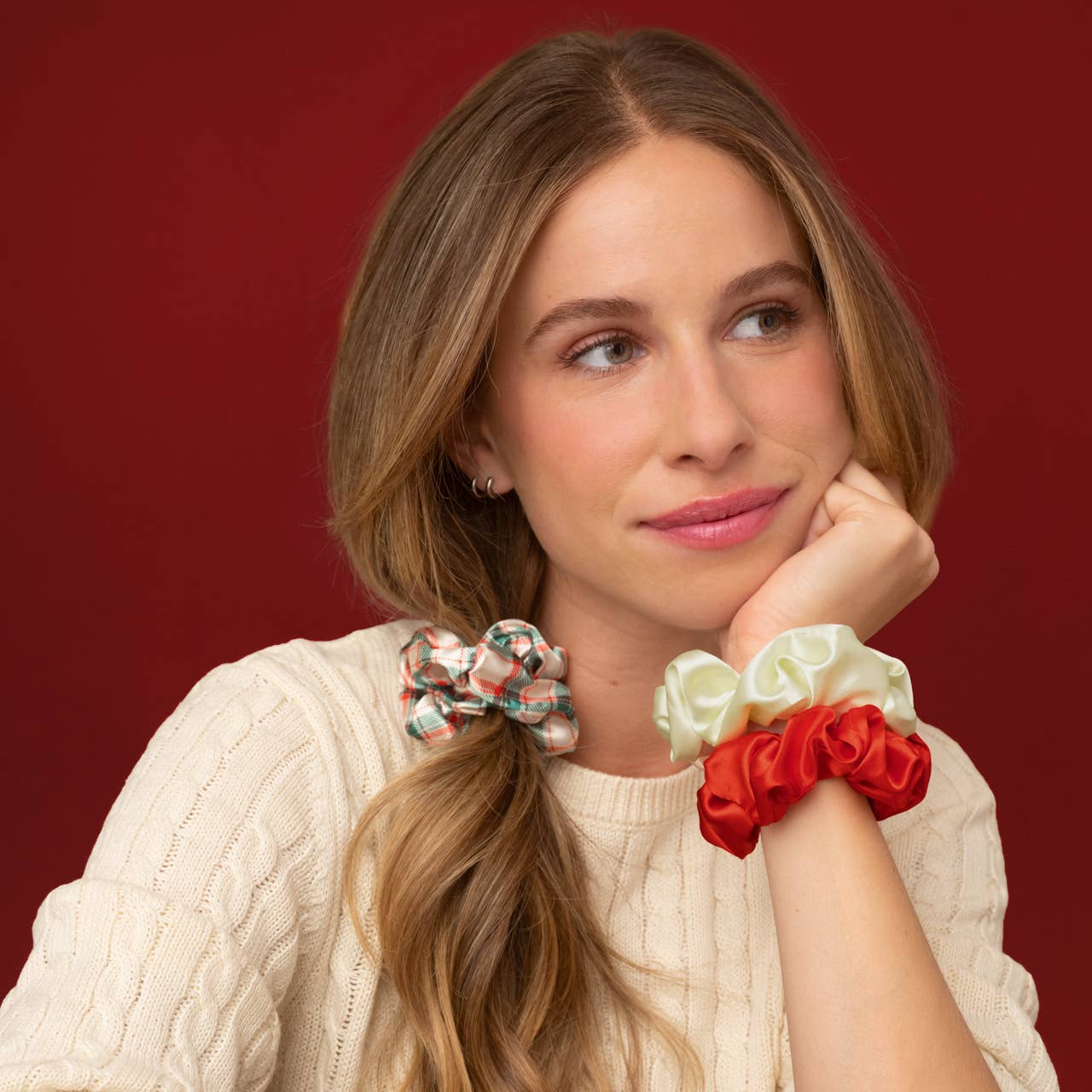 Holiday Scrunchies 3pc Set - Multi-color