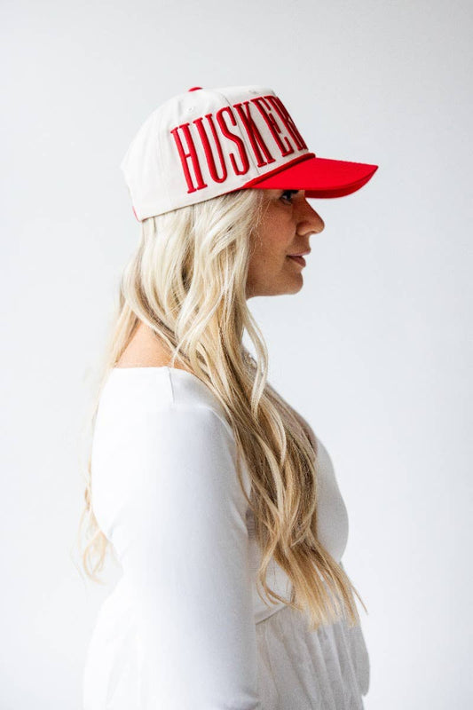 Nebraska Saturday Stretch Canvas Trucker Hat: REDIVORY / O