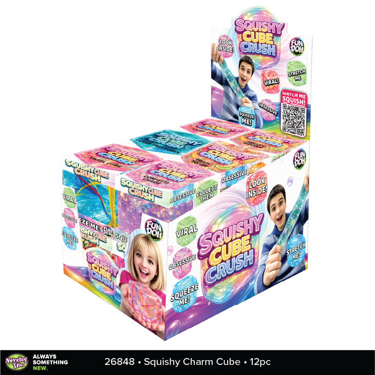 Fun Doh Squishy Charm Cube Fidget Toy Variety - 12/Display: Wholesale Price