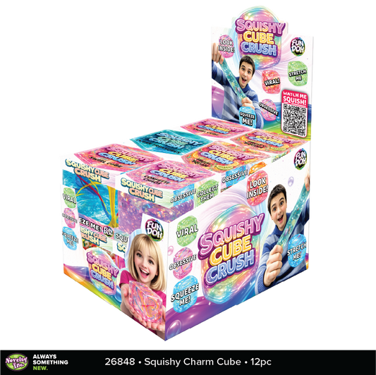 Fun Doh Squishy Charm Cube Fidget Toy Variety - 12/Display: Wholesale Price