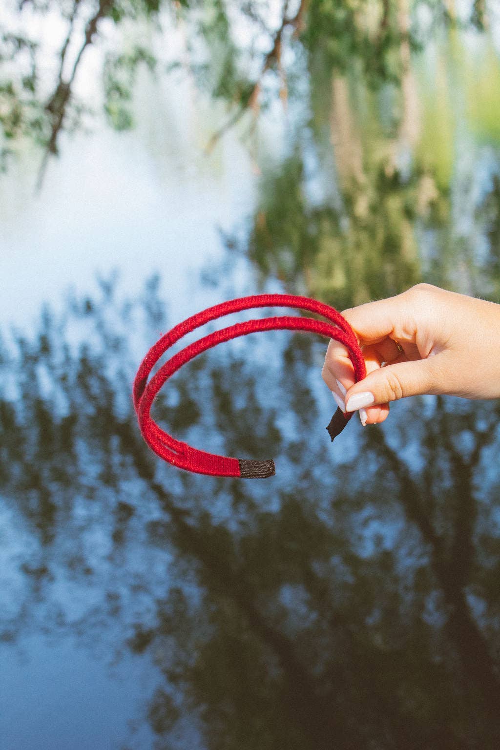 Thread Wrapped Double Headband: Red
