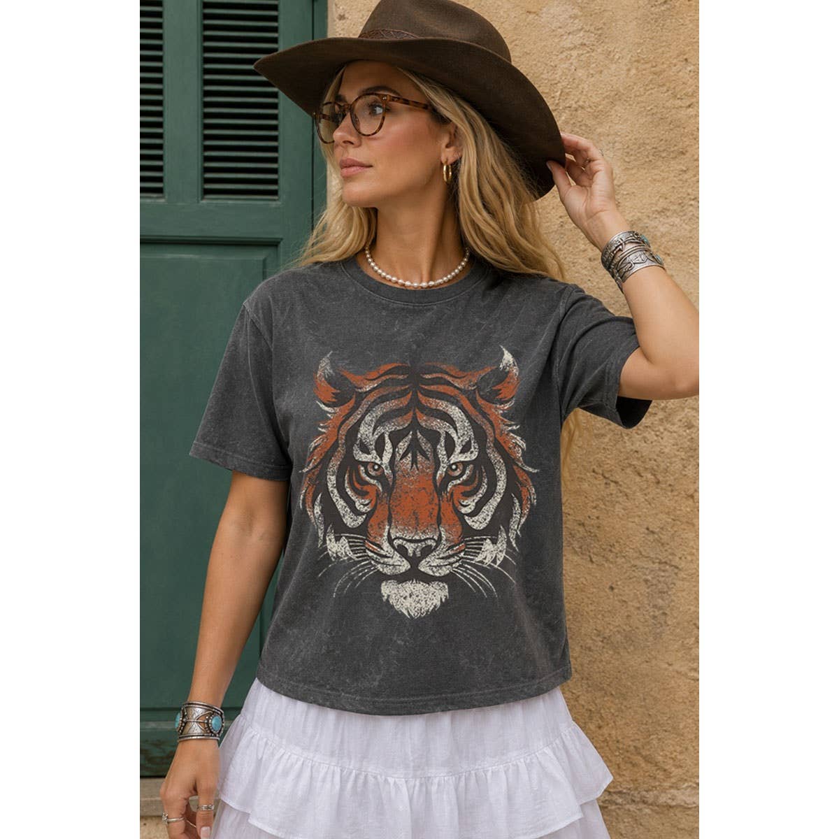 TIGER BIG FACE MINERAL GRAPHIC TEE