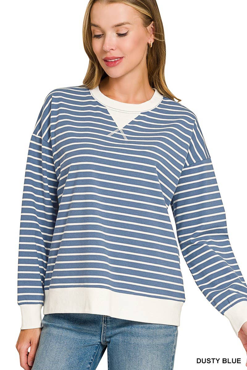 Striped Pullover: CANDY PINK / 2-2-2(S-M-L)