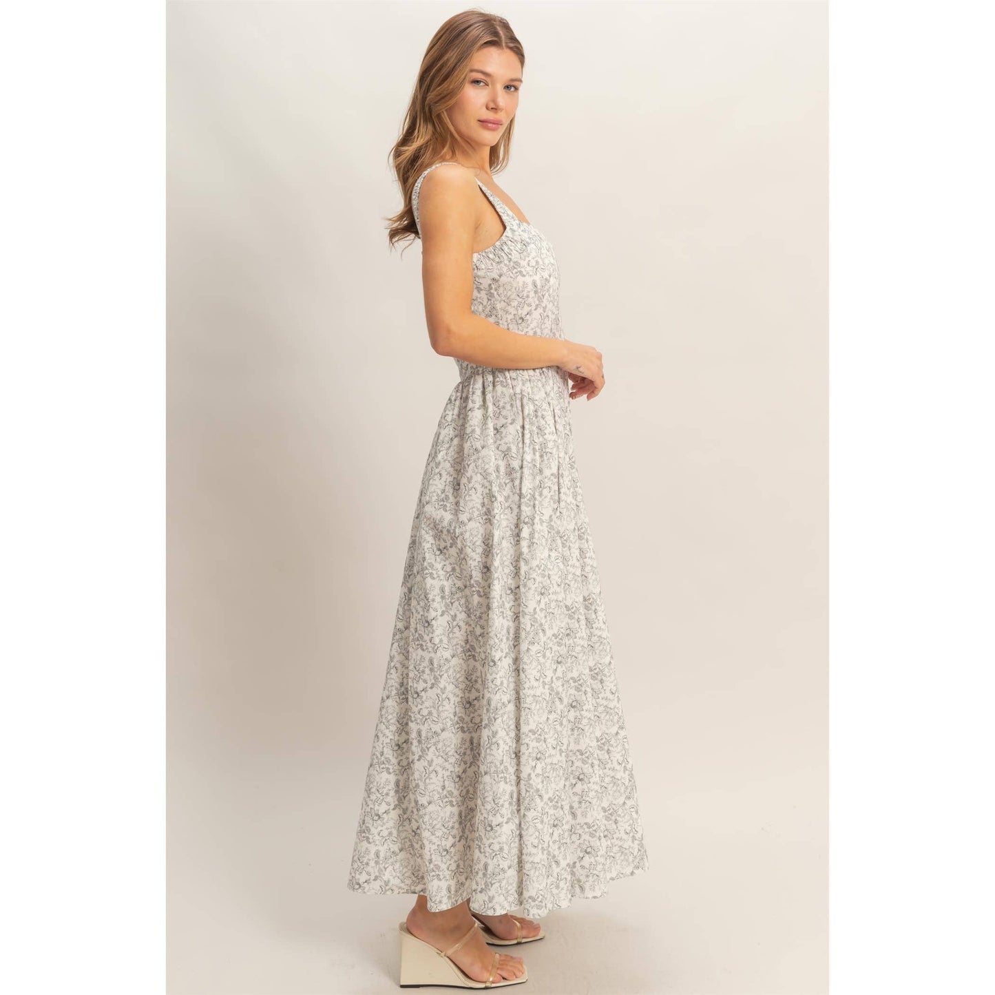 Floral Print Empire Waist Dress