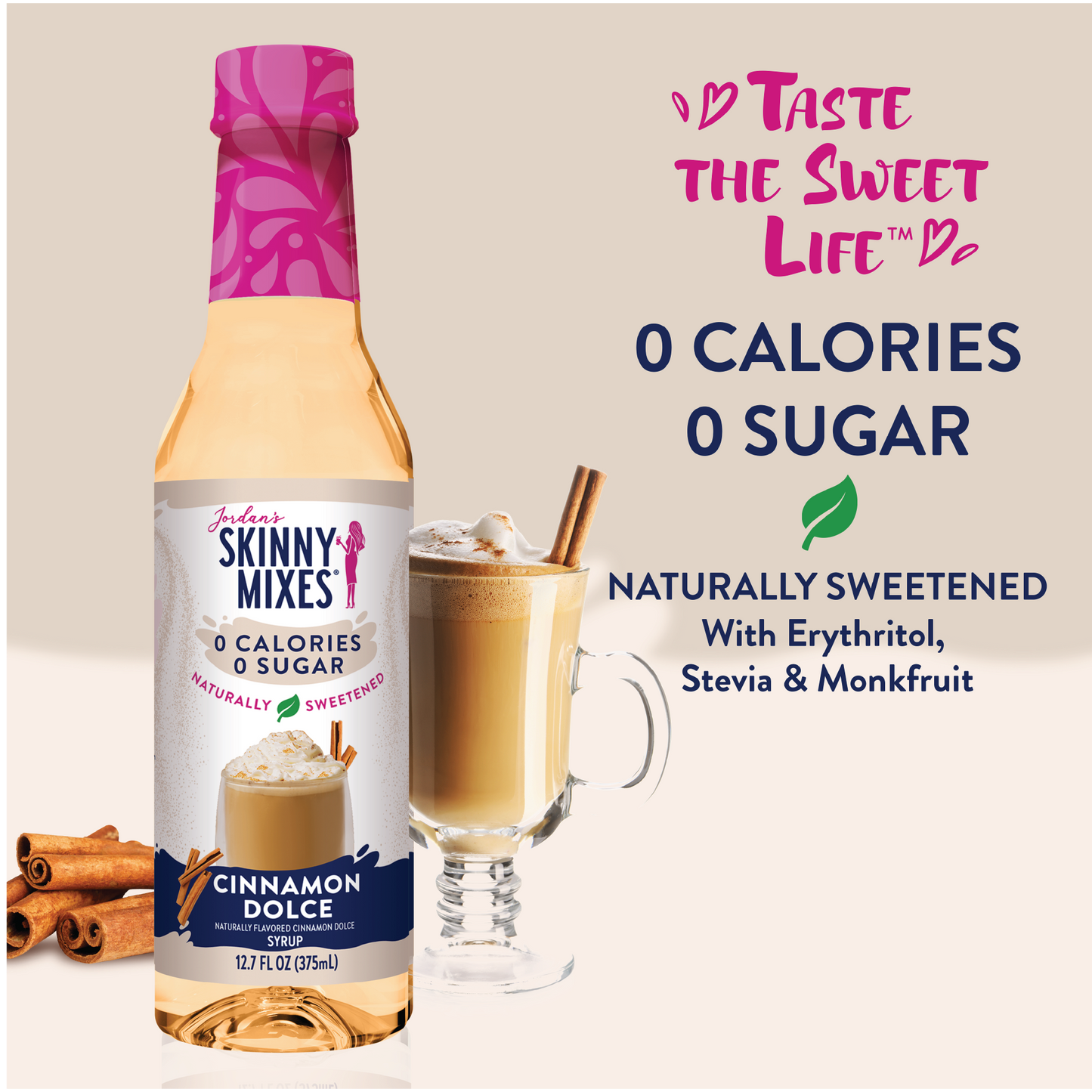 Naturally Sweetened Cinnamon Dolce Syrup - 375ml