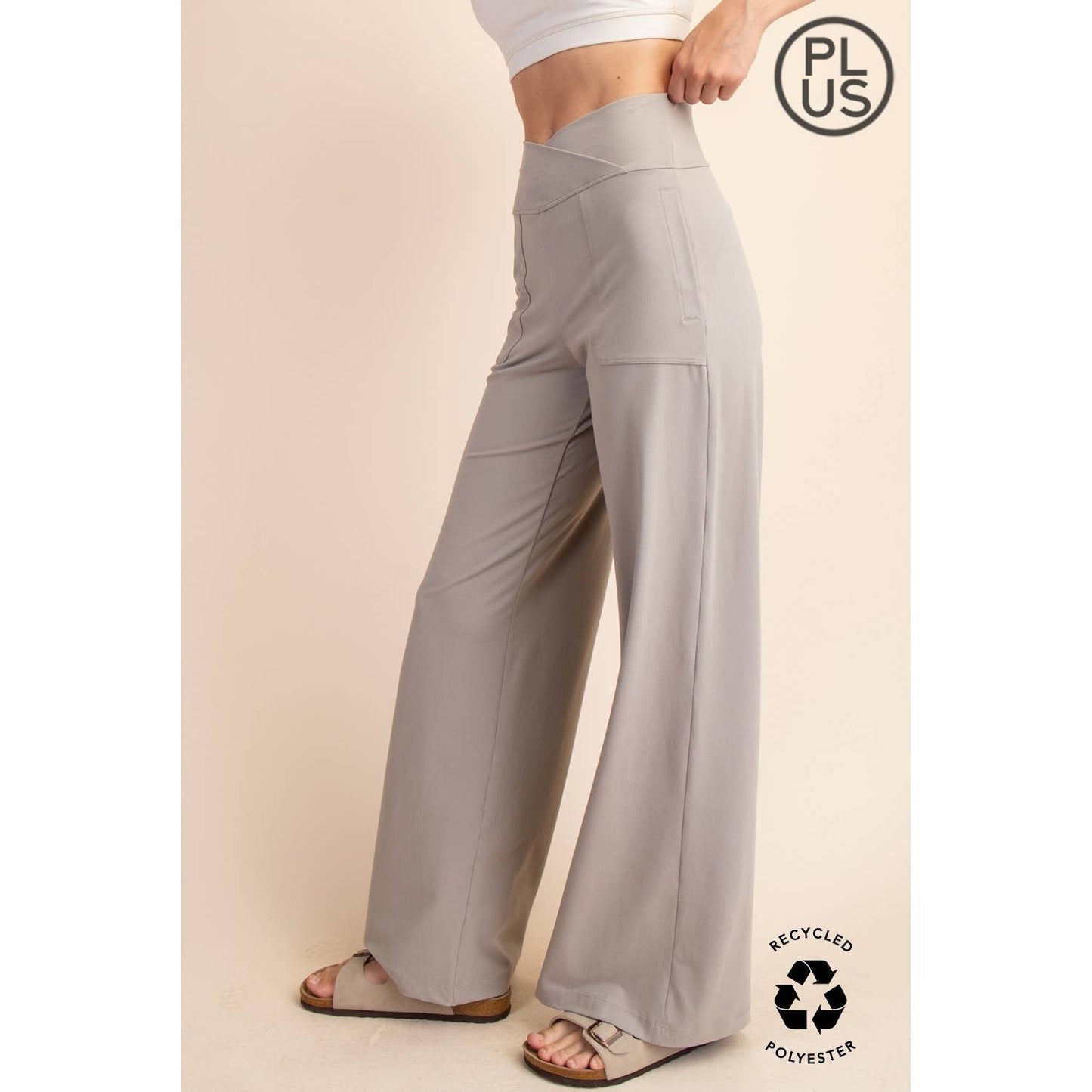 PLUS SIZE BUTTER V WAIST WIDE PANT