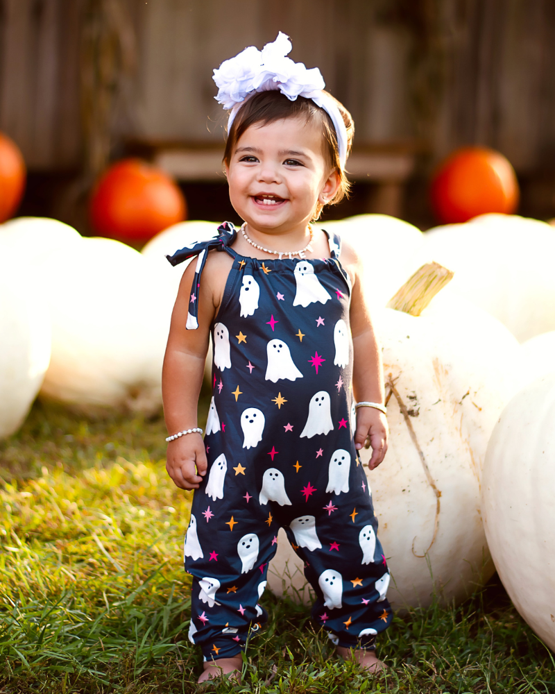 Addison Adjustable Strap Jumpsuit - Black Ghost Sparkles: 0-3months