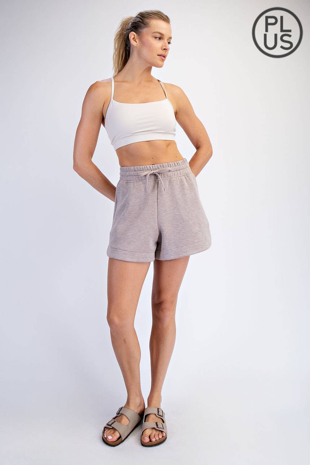 PLUS SIZE SCUBA SHORTS: Mystic Grey