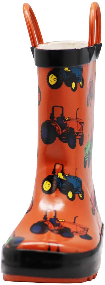 Norty Waterproof Rain Boots 41469 LittleKid Brown Tractor: 2 Little Kid