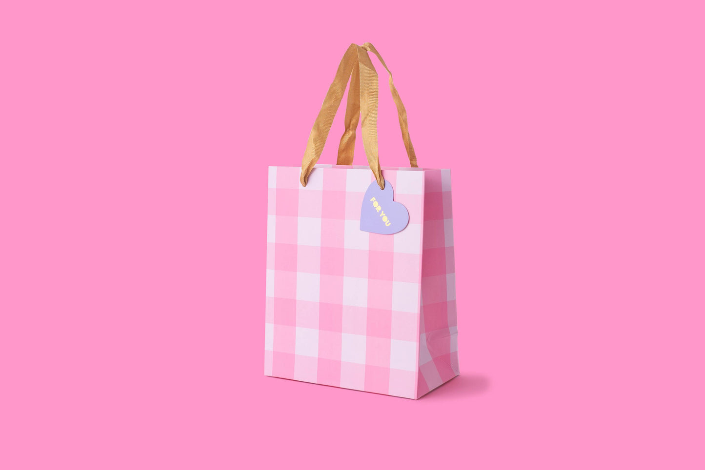 Pink Gingham Gift Bag