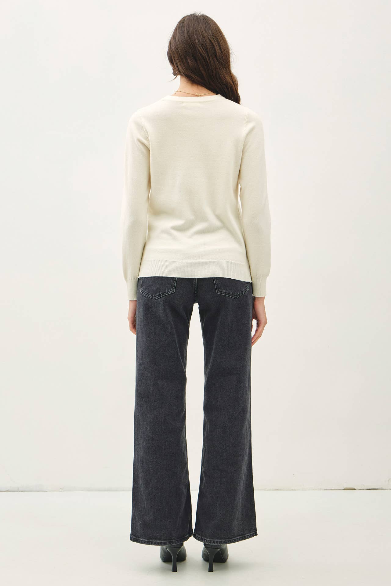 VISCOSE SOFT KNIT IVORY SWEATER
