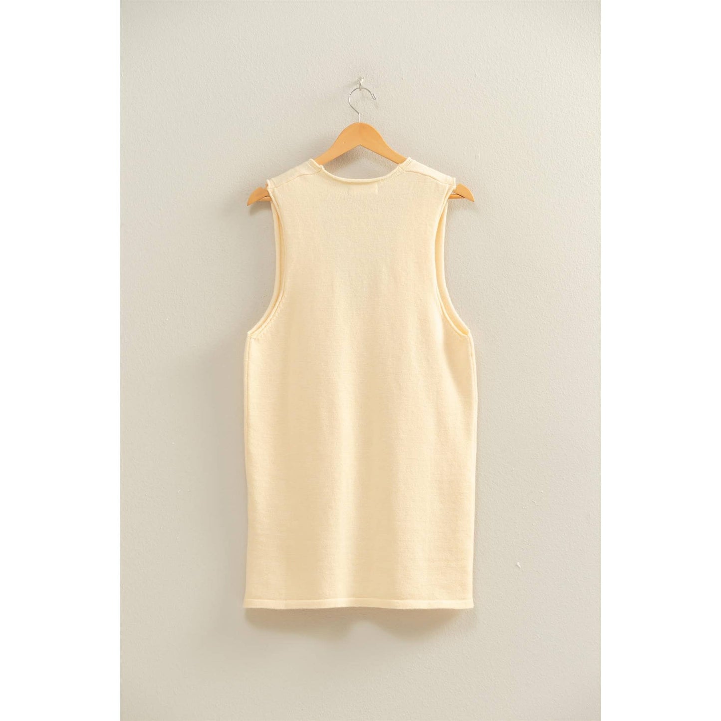 V Neck Sleeveless Knit Dress