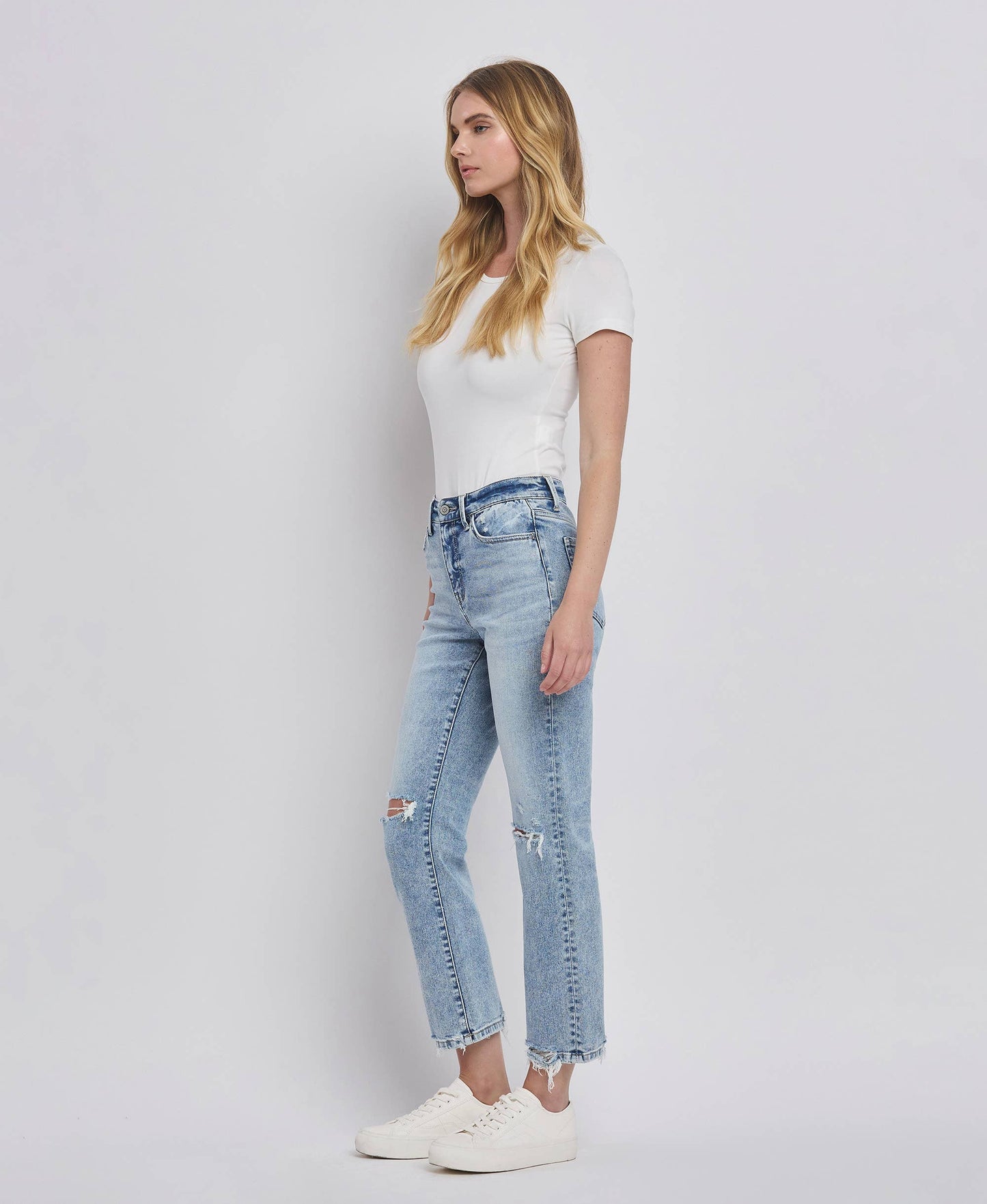 Flying Monkey HIGH RISE DISTRESSED STRAIGHT JEANS