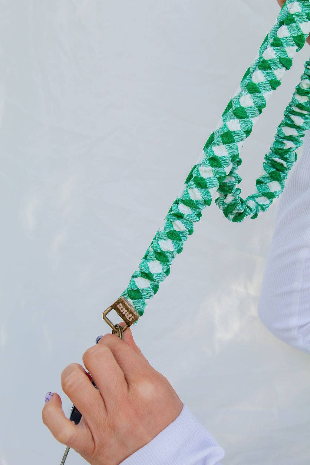 Kelly Green Checkered Lanyard
