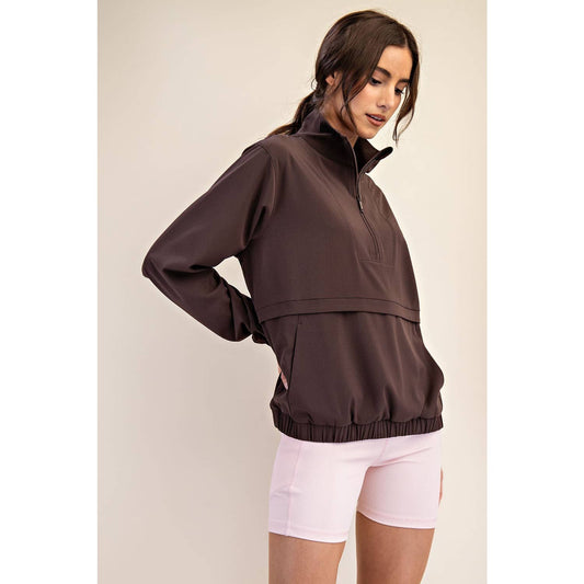 CRINKLE QUARTER ZIP JACKET