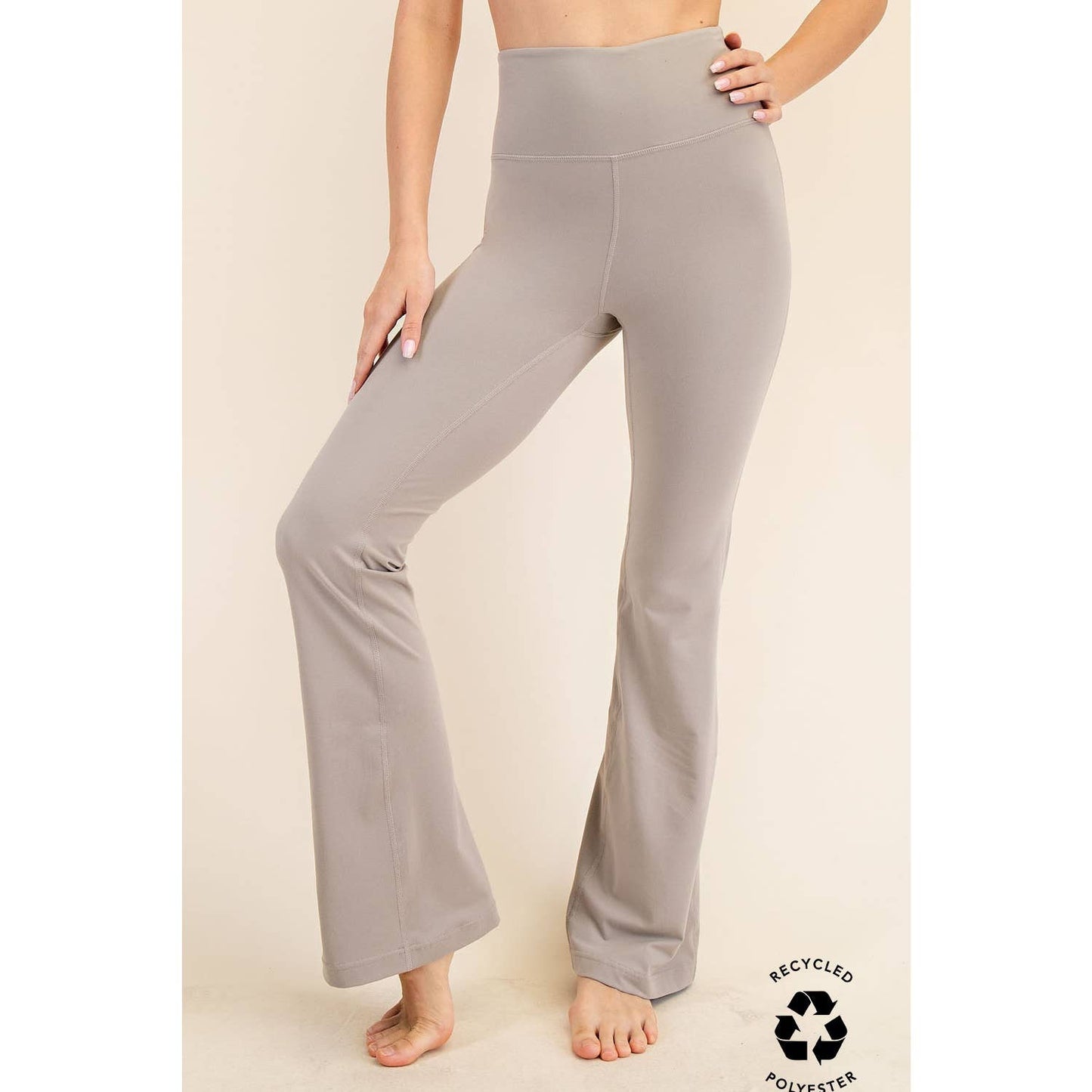 FLARED YOGA PANTS: Kelly Green / S-M-L(2-2-2)